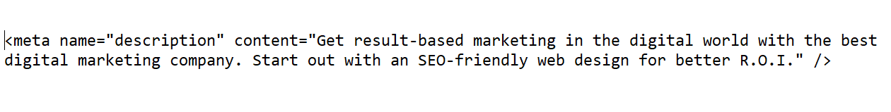 types of meta tags - example of a meta description tag