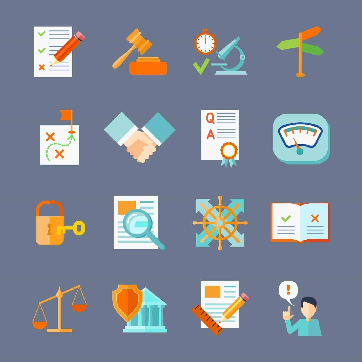 Infographic showing various icons