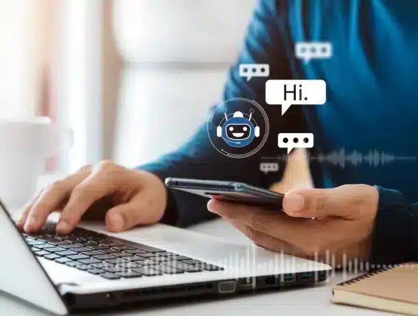 man working on AI